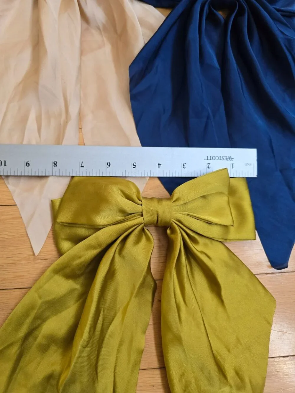 soft girl satin large hair bow 3 piece set